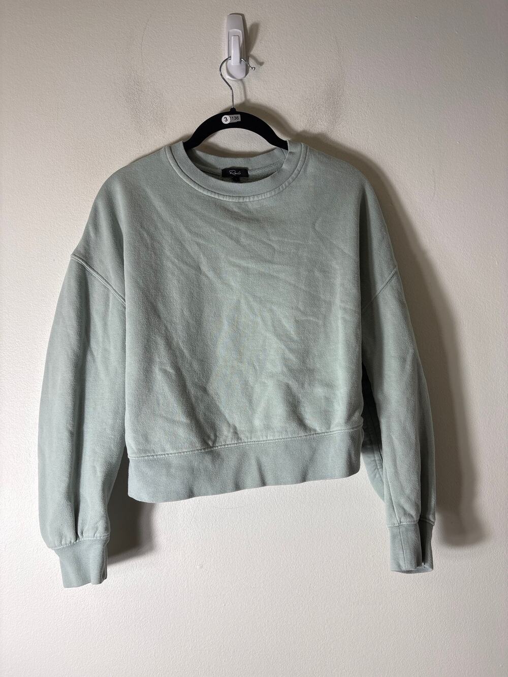 Rails Mint Green Long Sleeve Cropped Sweatshirt Sz XS
